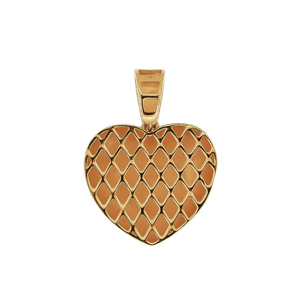Ciondolo Cuore Bombato in Oro Giallo 18 Kt