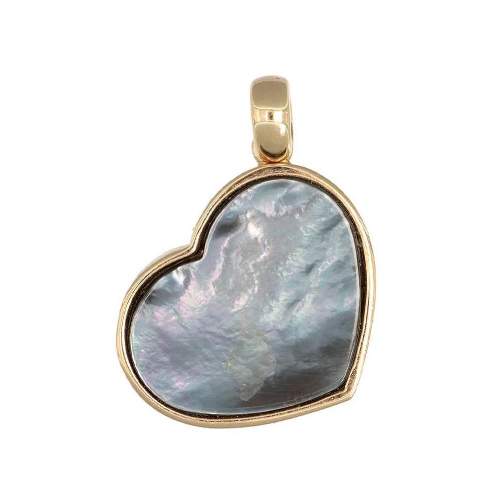Ciondolo Cuore in Oro Rosa 18 Kt e Madreperla Nera