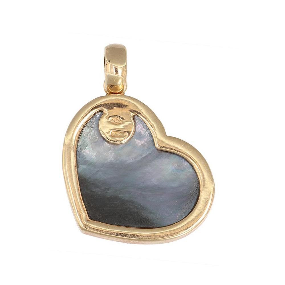 Ciondolo Cuore in Oro Rosa 18 Kt e Madreperla Nera