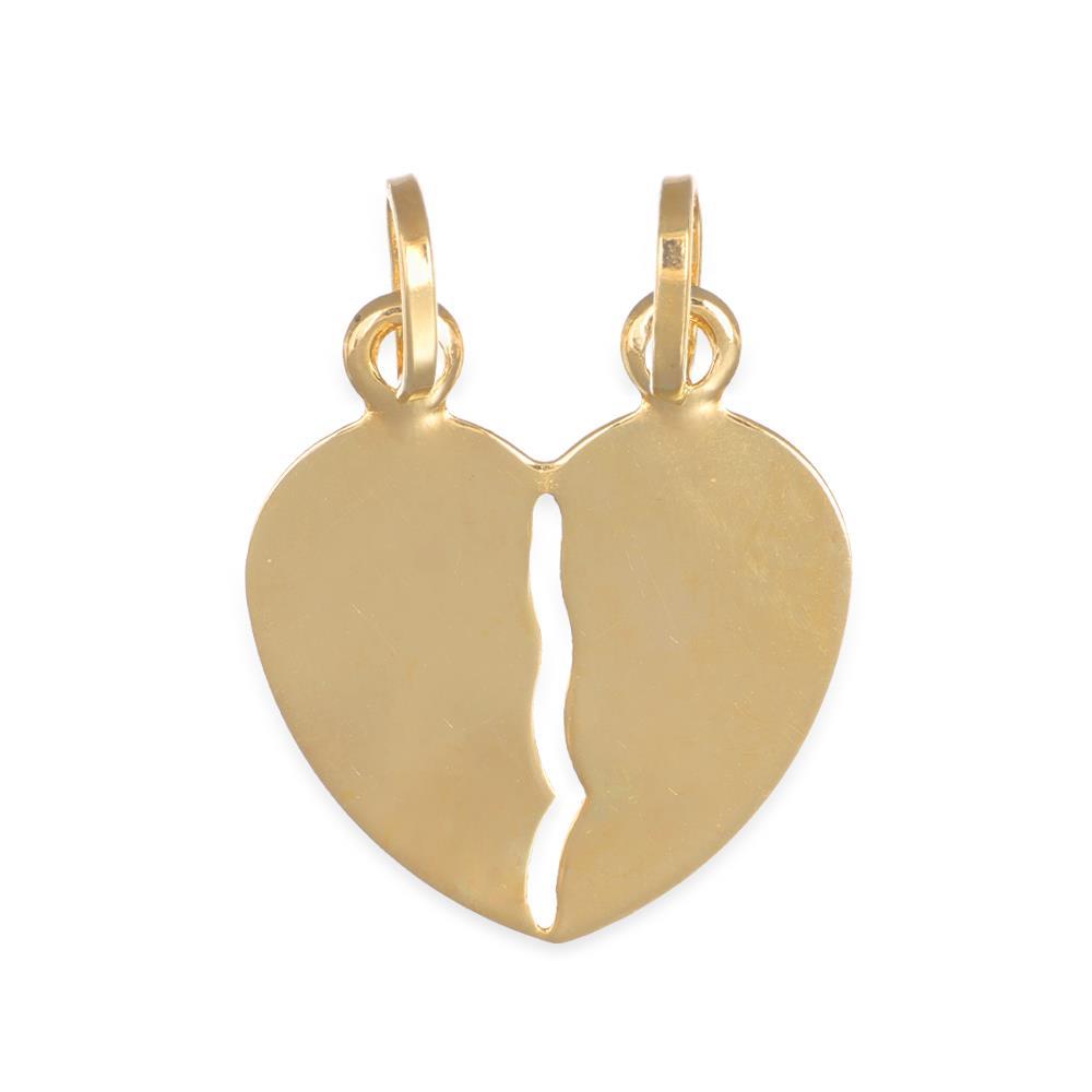 Ciondolo Cuori Divisibili in Oro Giallo 18 Kt Personalizzabili