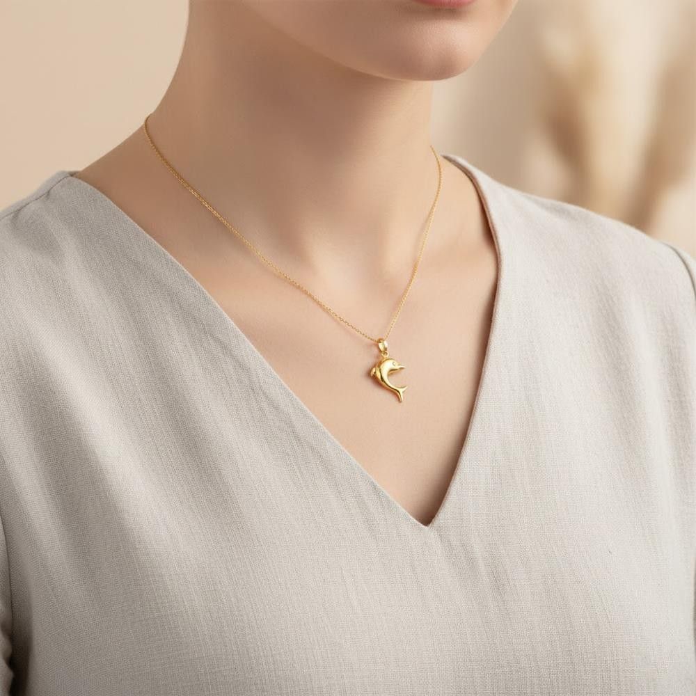 Ciondolo Delfino in Oro Giallo 18 Kt