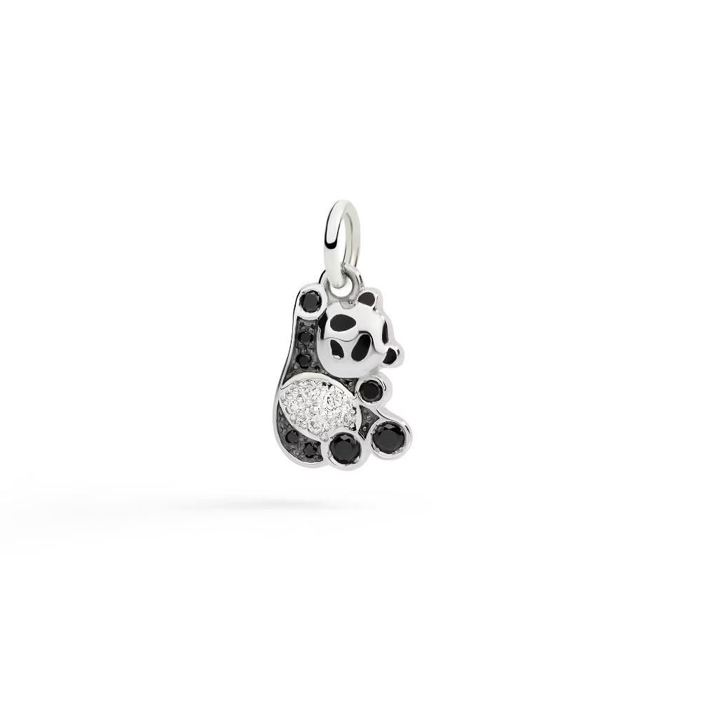 Ciondolo Dodo Panda In Argento & Diamanti