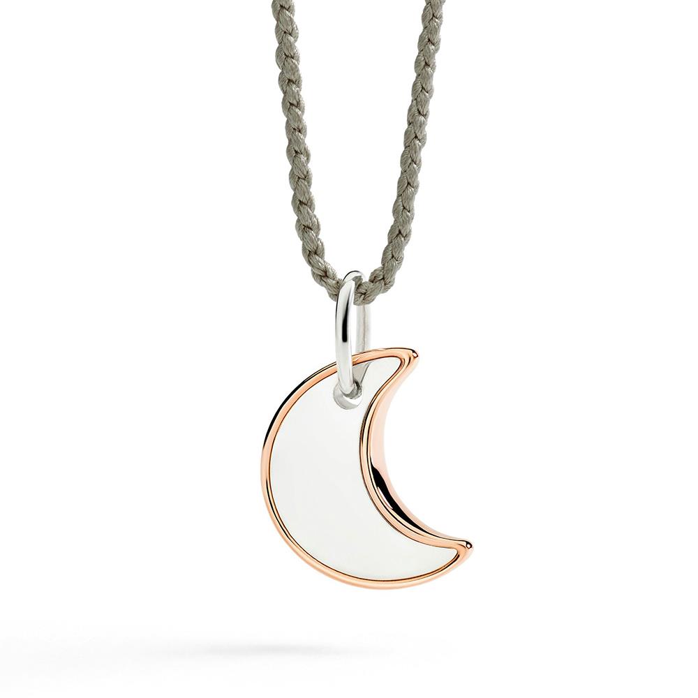 Ciondolo Dodo Xl Luna Argento & Oro Rosa