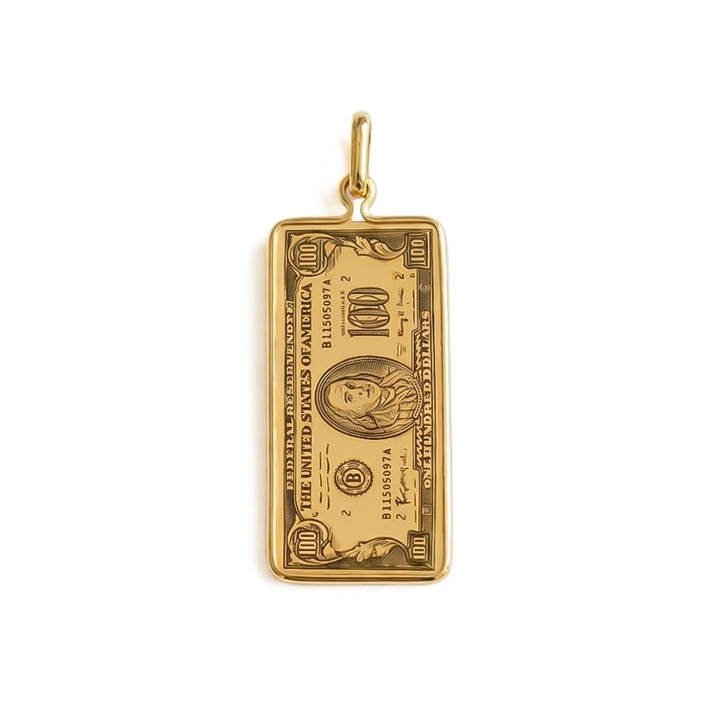 Ciondolo Dollaro in Oro Giallo 18 Kt