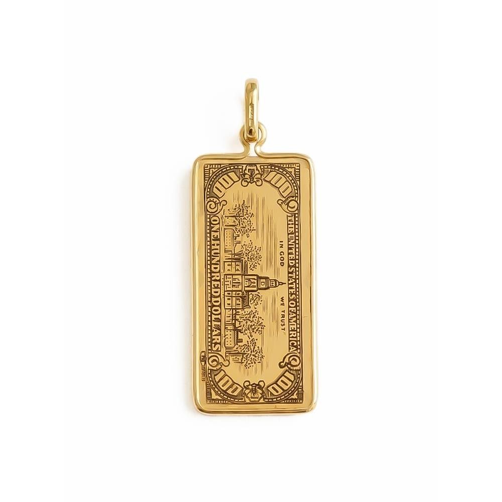 Ciondolo Dollaro in Oro Giallo 18 Kt