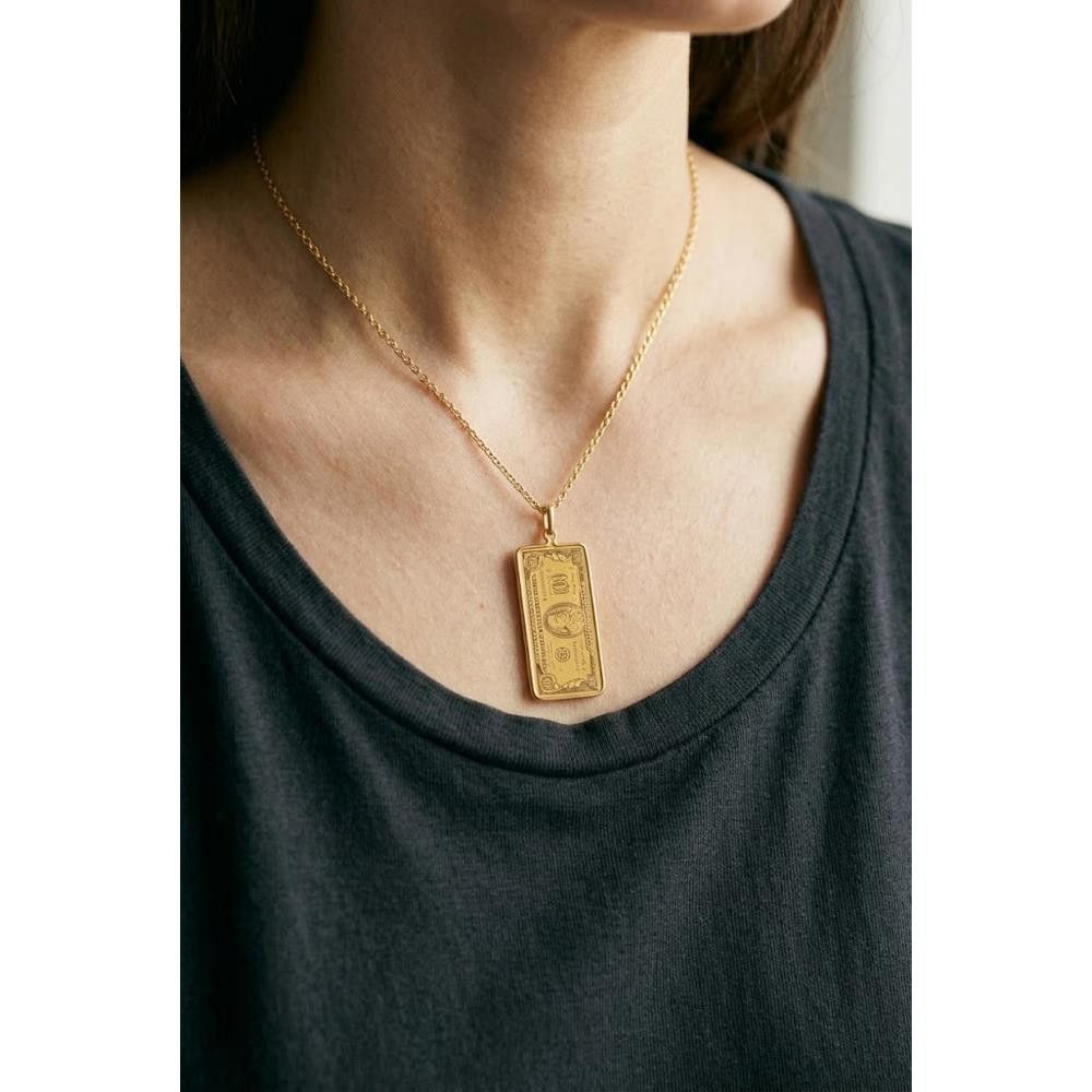 Ciondolo Dollaro in Oro Giallo 18 Kt