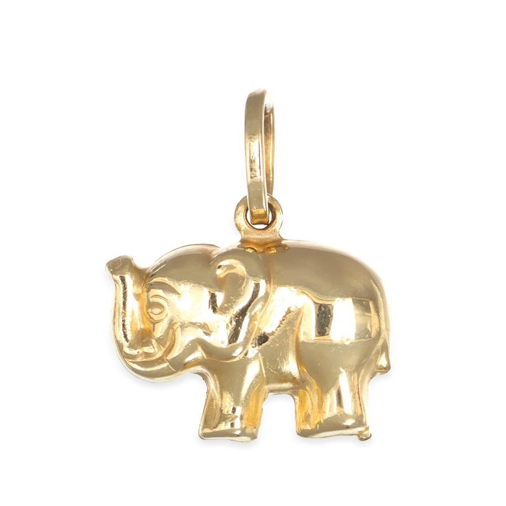 Ciondolo Elefante in Oro Giallo 18 Kt