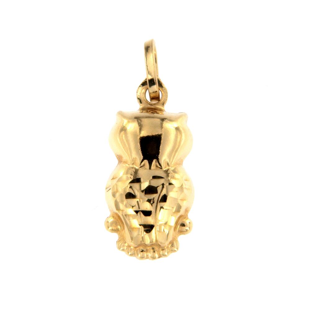 Ciondolo Gufo Oro Giallo 18 Kt