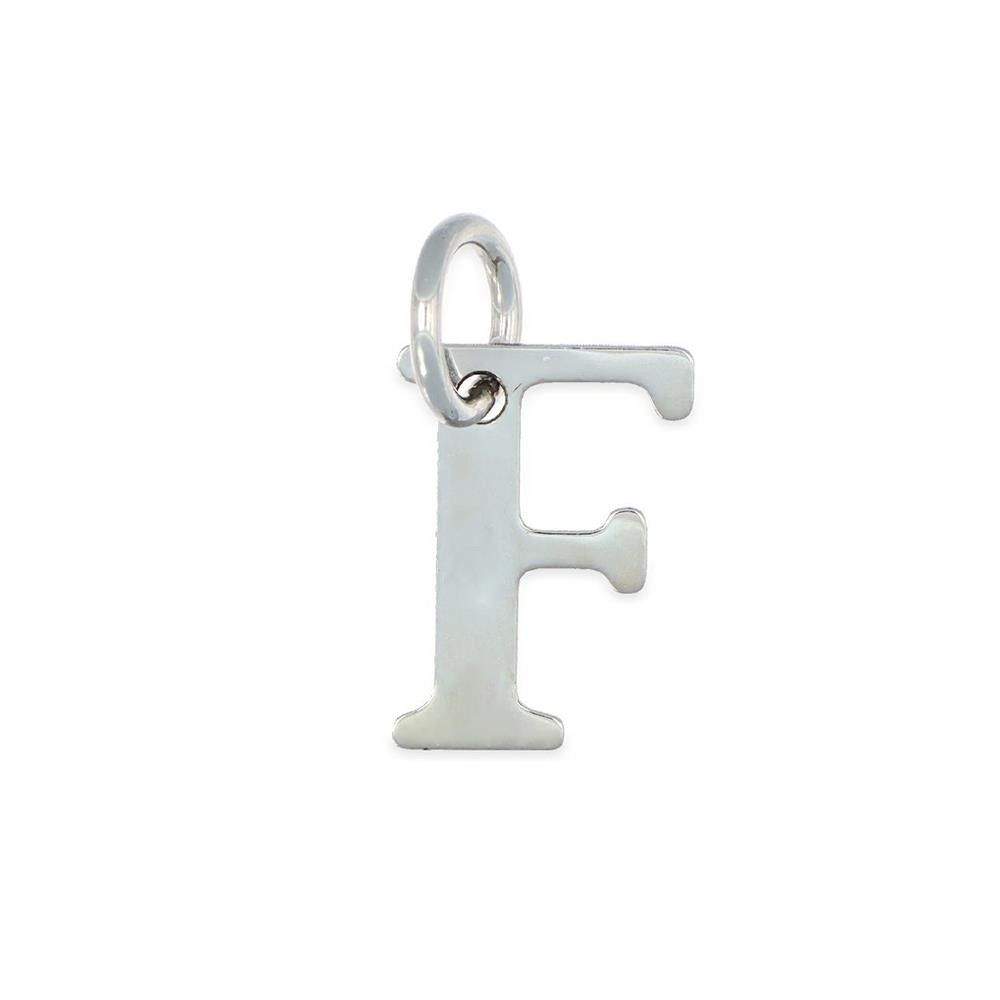 Ciondolo Lettera F in Oro Bianco 18 Kt