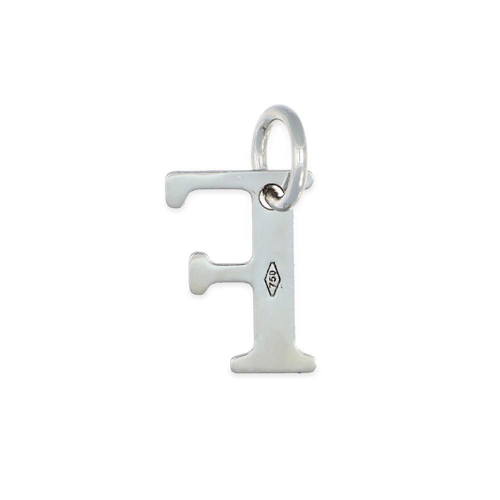 Ciondolo Lettera F in Oro Bianco 18 Kt