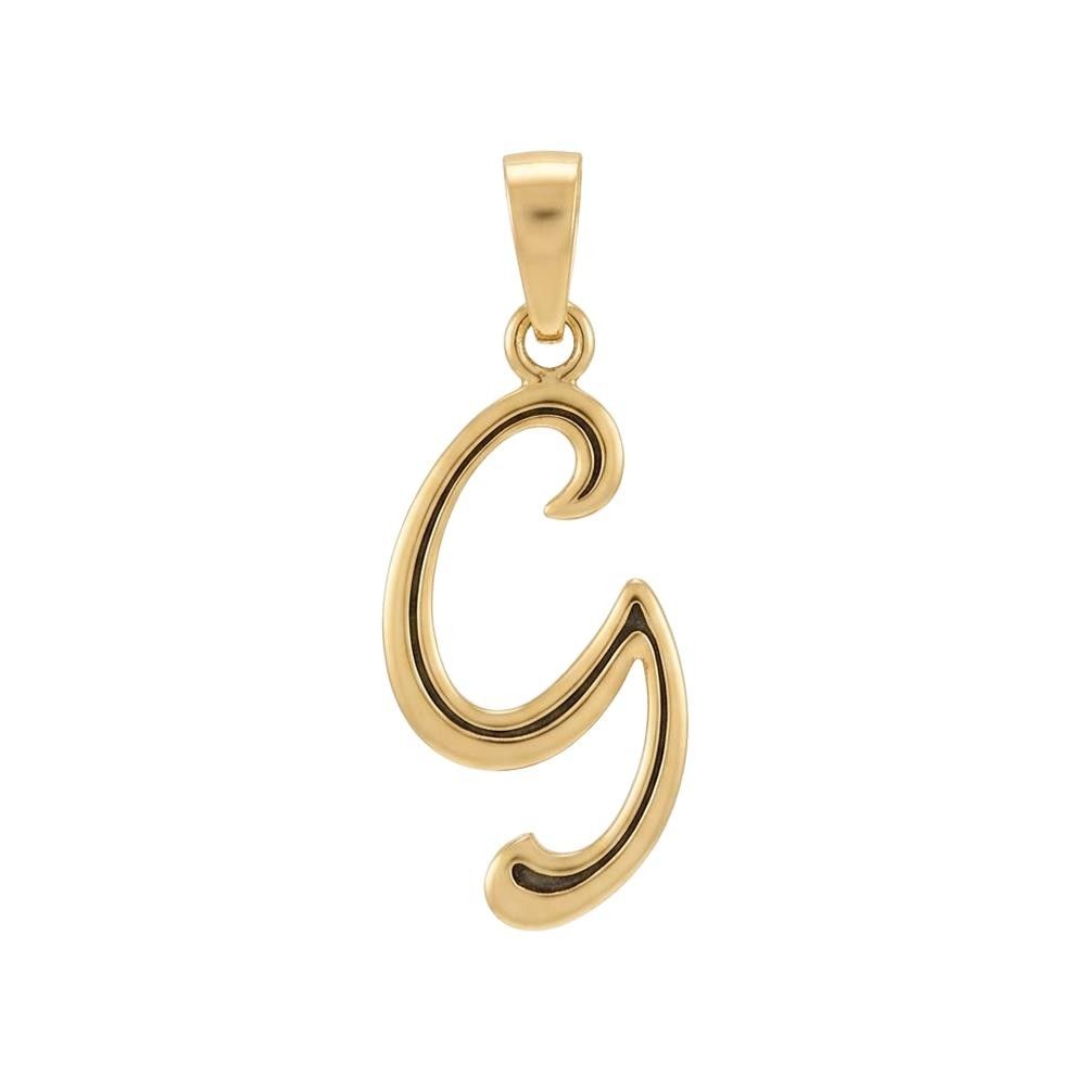 Ciondolo Lettera G in Corsivo in Oro Giallo 18 Kt