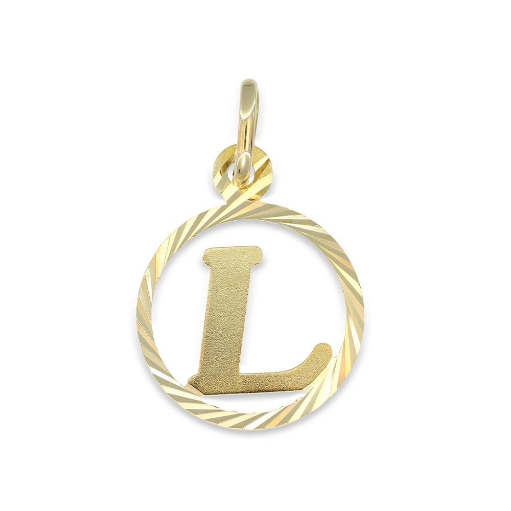 Ciondolo Lettera "L" in Oro Giallo 18 Kt