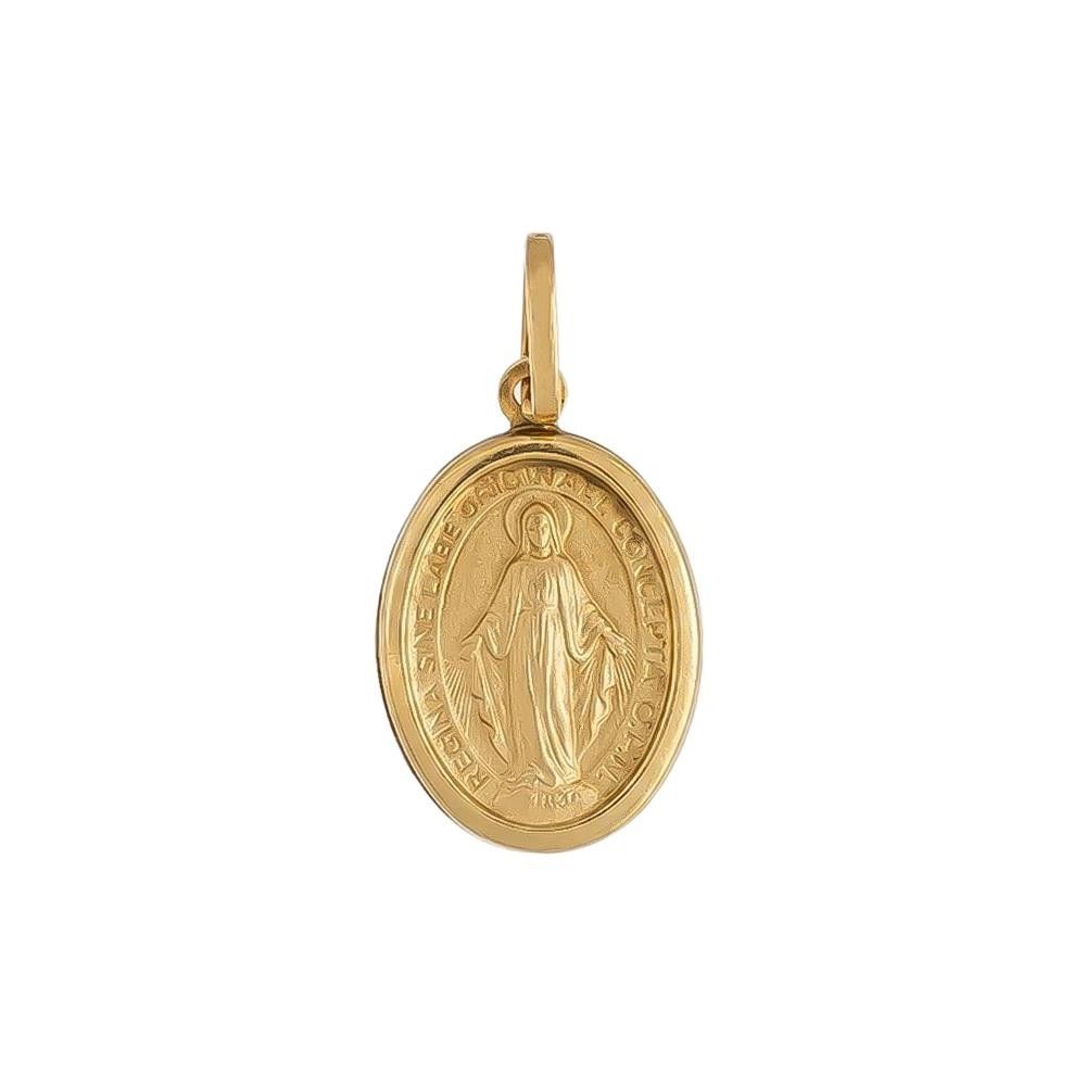 Ciondolo Madonna Medaglia in Oro Giallo 18 Kt