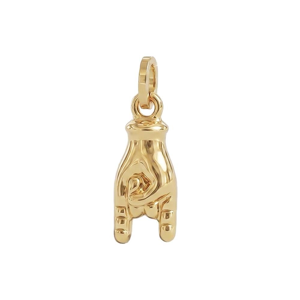 Ciondolo Mano Corna in Oro Giallo 18 Kt