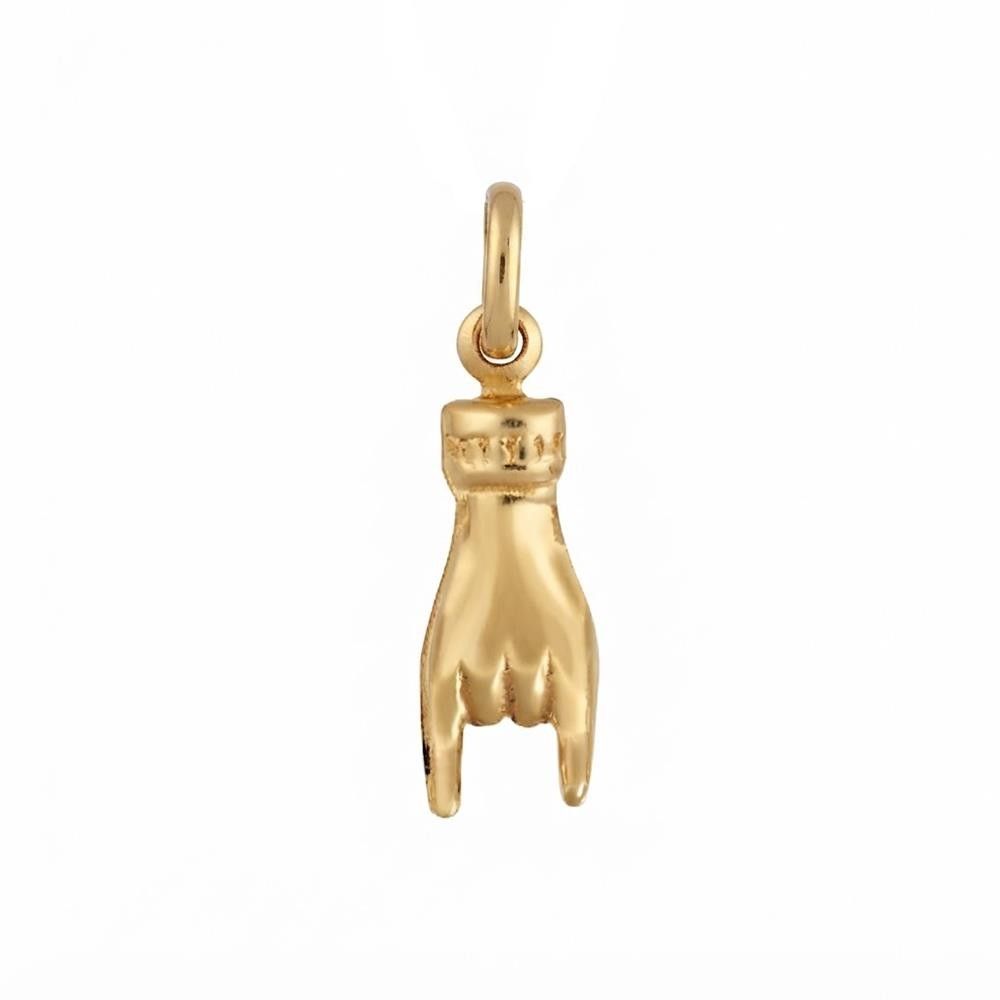 Ciondolo Mano Corna in Oro Giallo 18 Kt
