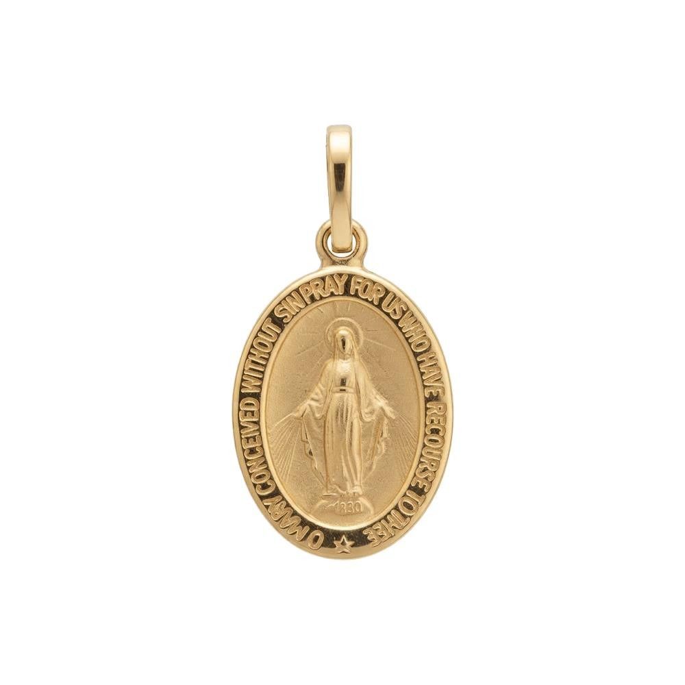 Ciondolo Medaglia Madonna Miracolosa in Oro Giallo 18 Kt