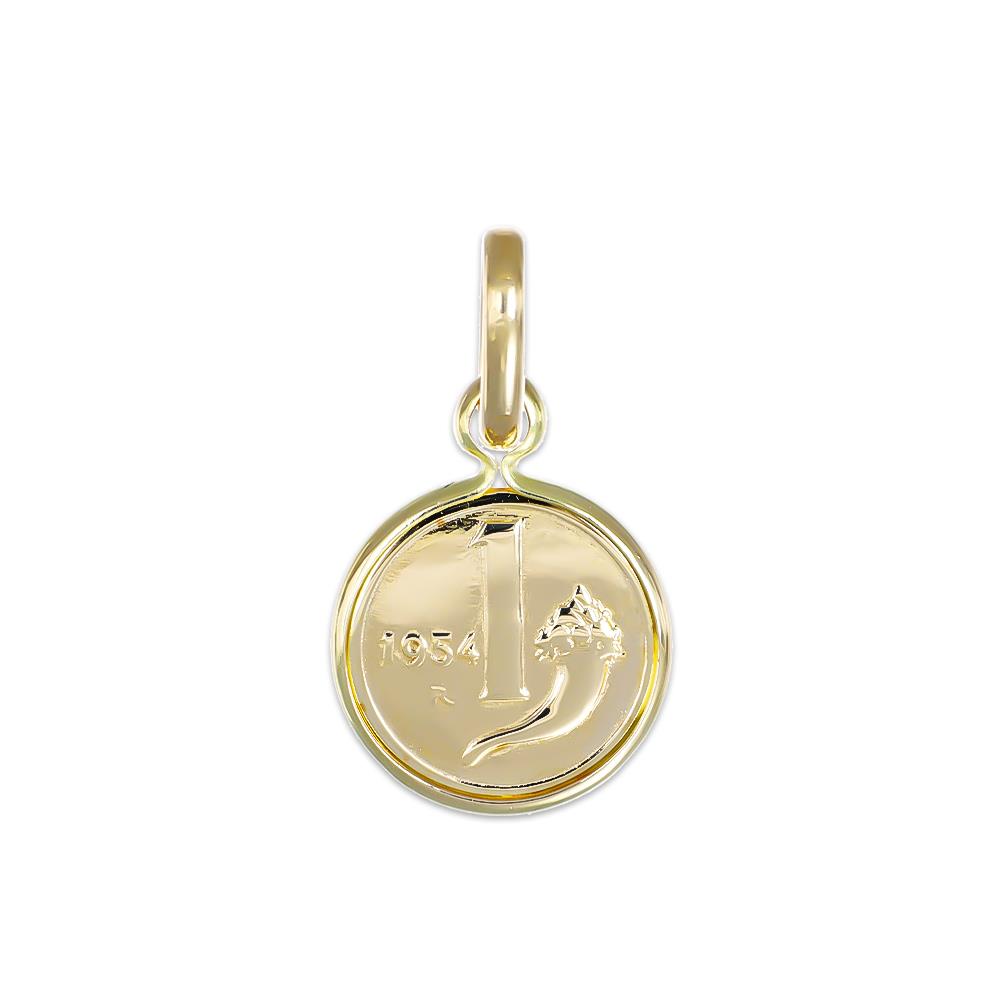 Ciondolo Moneta 1 Lira in Oro Giallo 18 Kt
