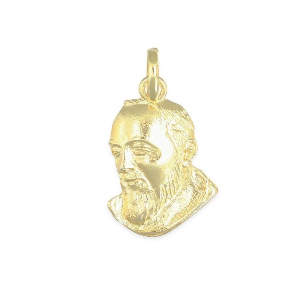 Ciondolo Padre Pio in Oro 18 Kt