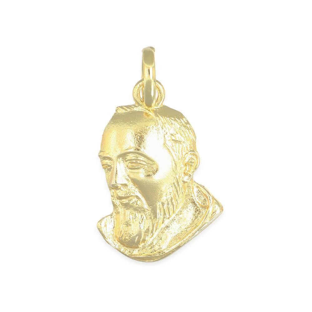 Ciondolo Padre Pio in Oro Giallo 18 Kt