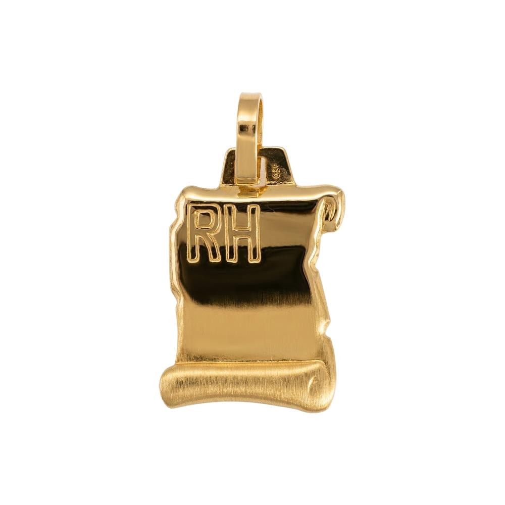 Ciondolo Pergamena con Gruppo Sanguigno in Oro Giallo 18 Kt