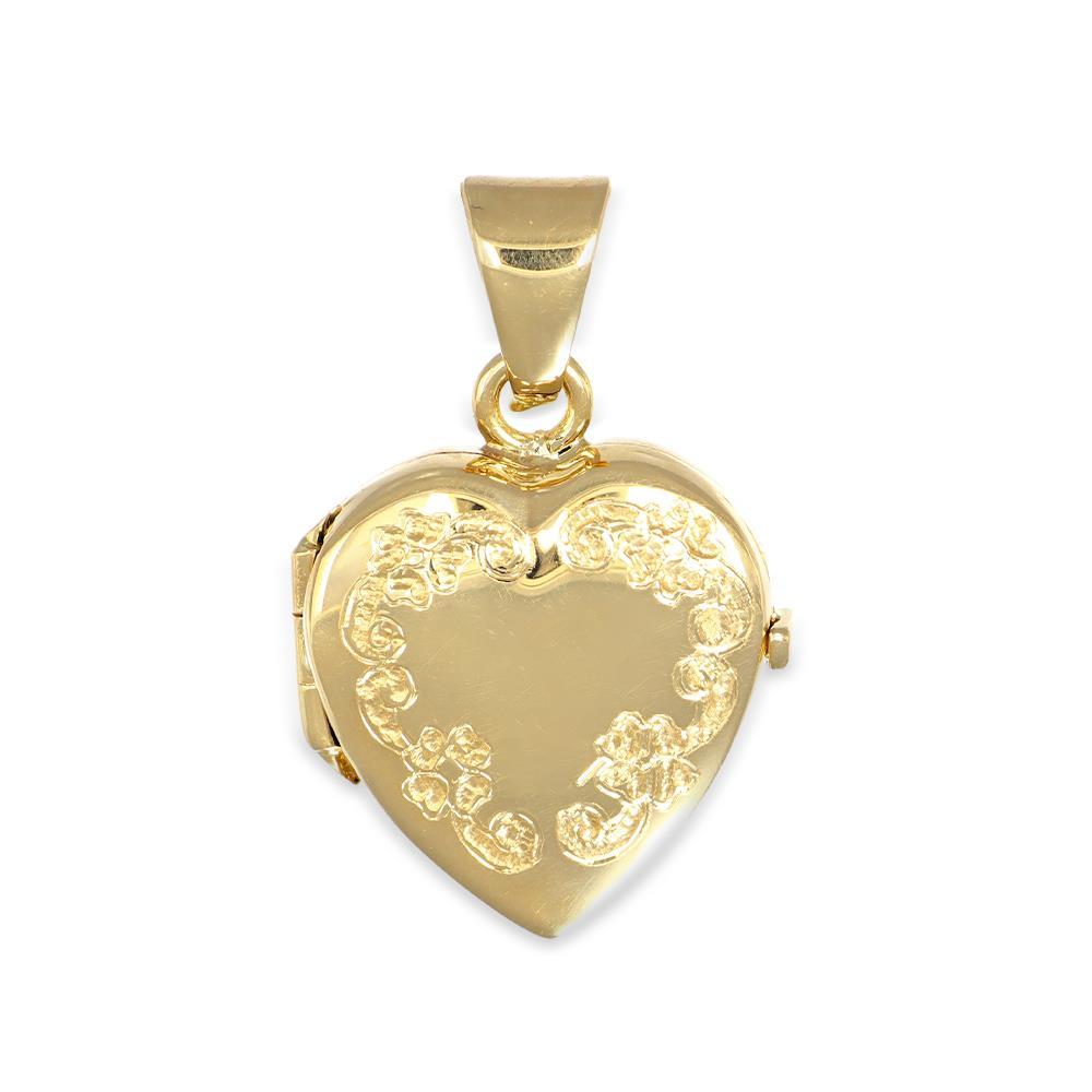 Ciondolo Portafoto Cuore in Oro Giallo 18 Kt