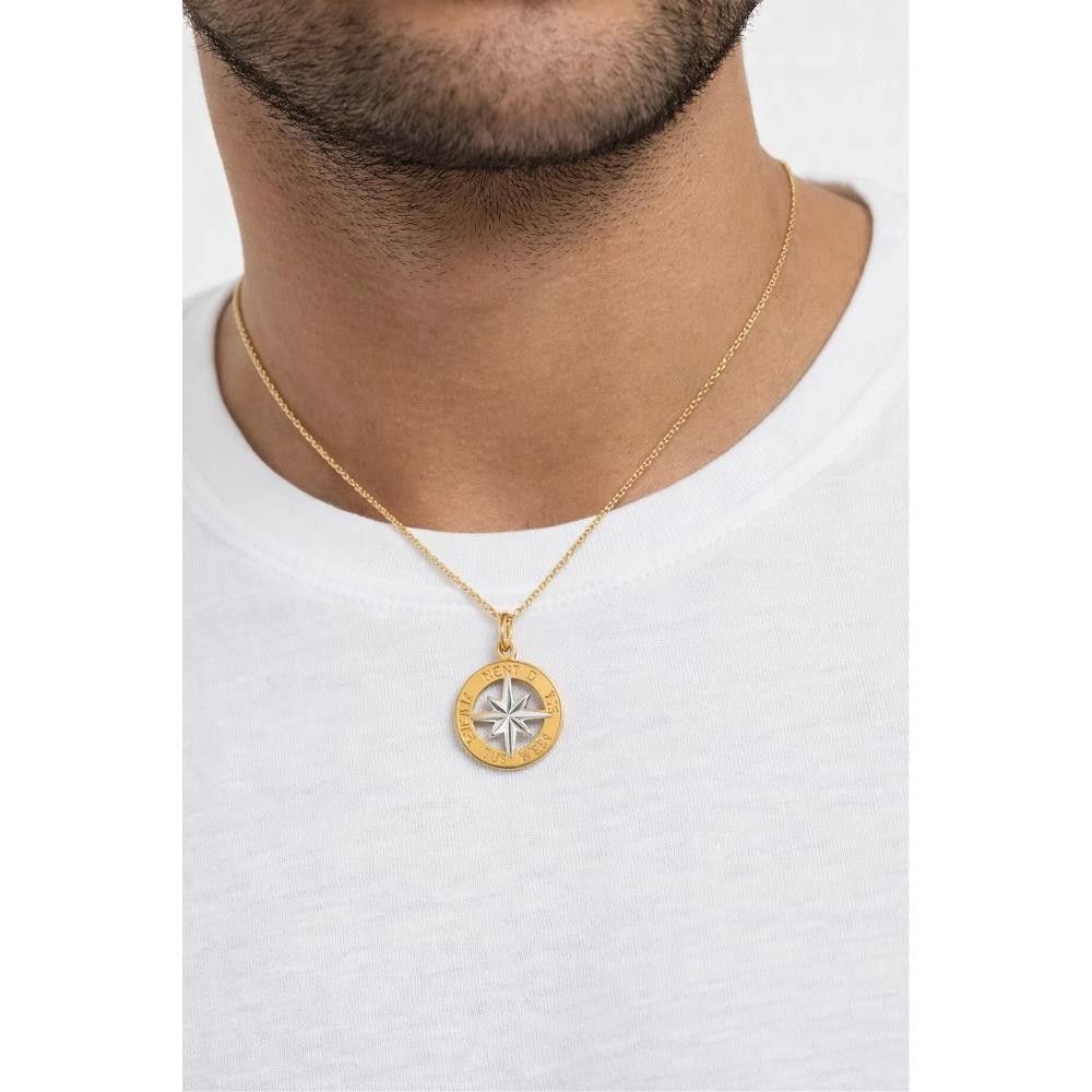 Ciondolo Punti Cardinali in Oro Giallo e Bianco 18 Kt