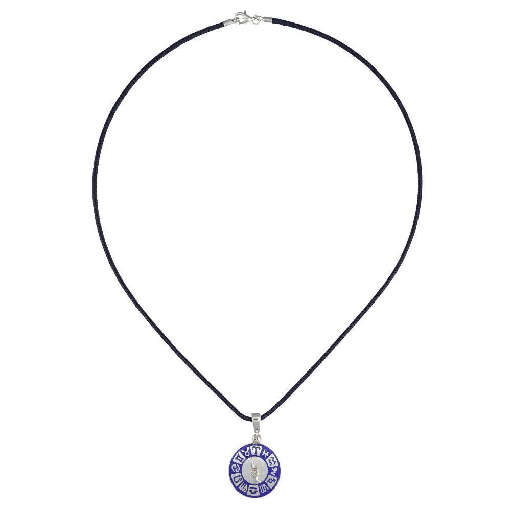 Ciondolo Rosa dei Segni Zodiacali Freccia Girevole in Oro Bianco 18 Kt