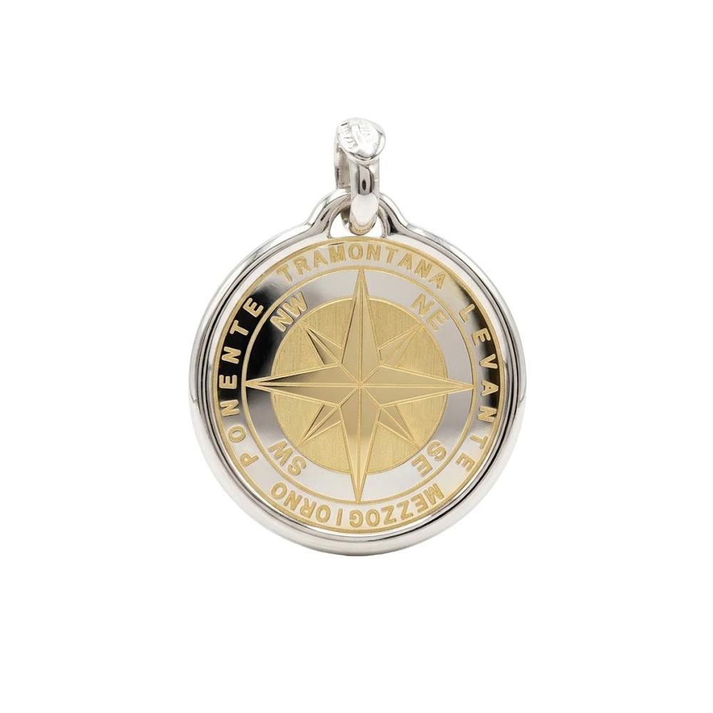 Ciondolo Rosa dei Venti In Oro Bianco 18 Kt