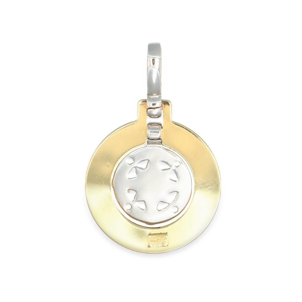 Ciondolo Rosa dei Venti in Oro Giallo e Bianco 18 Kt