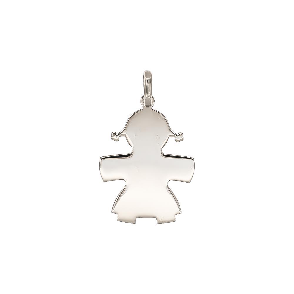 Ciondolo Sagoma Bimba Grande in Oro Bianco 18 kt