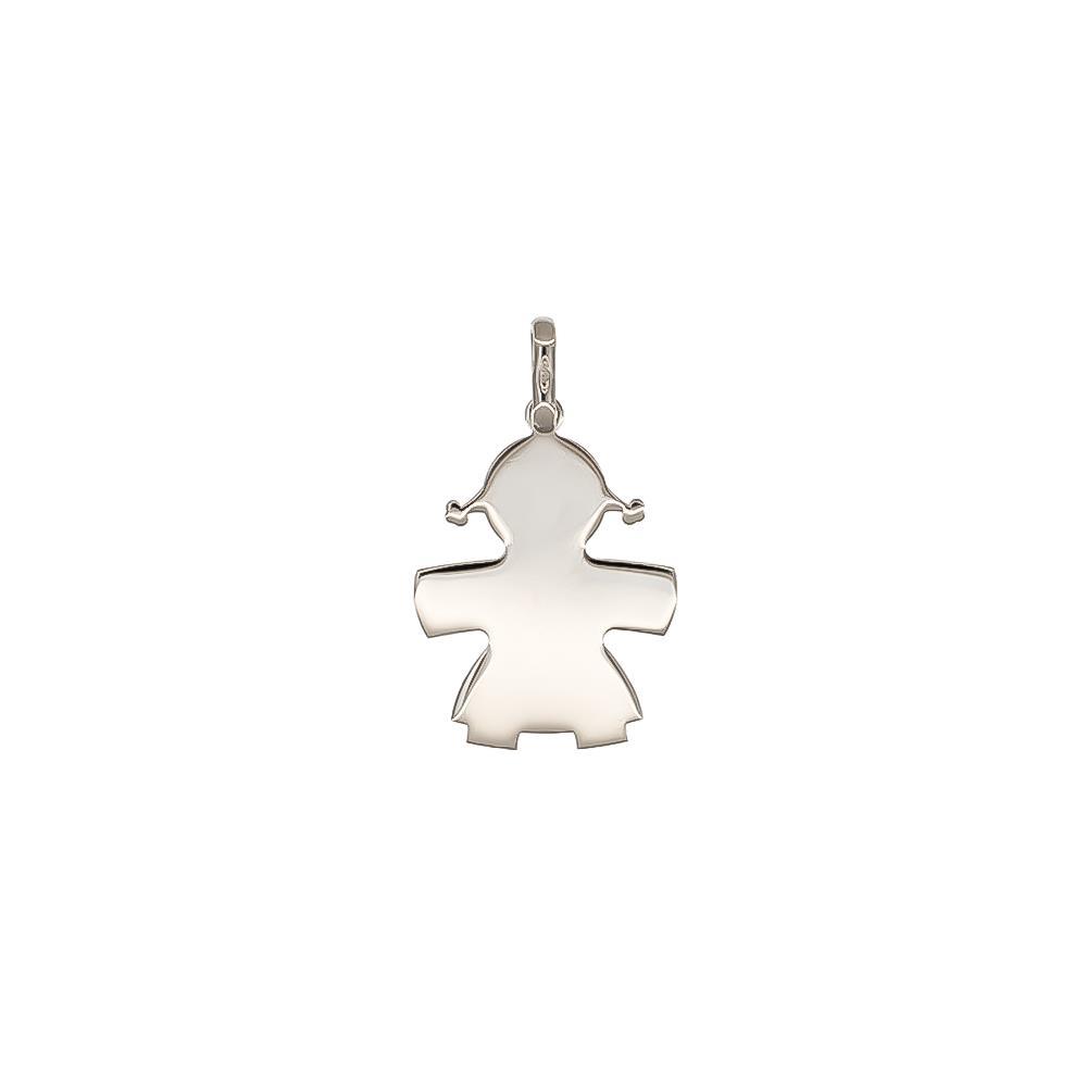 Ciondolo Sagoma Bimba in Oro Bianco 18 kt