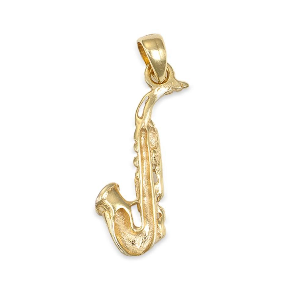 Ciondolo Saxofono in Oro Giallo e Bianco 18 Kt