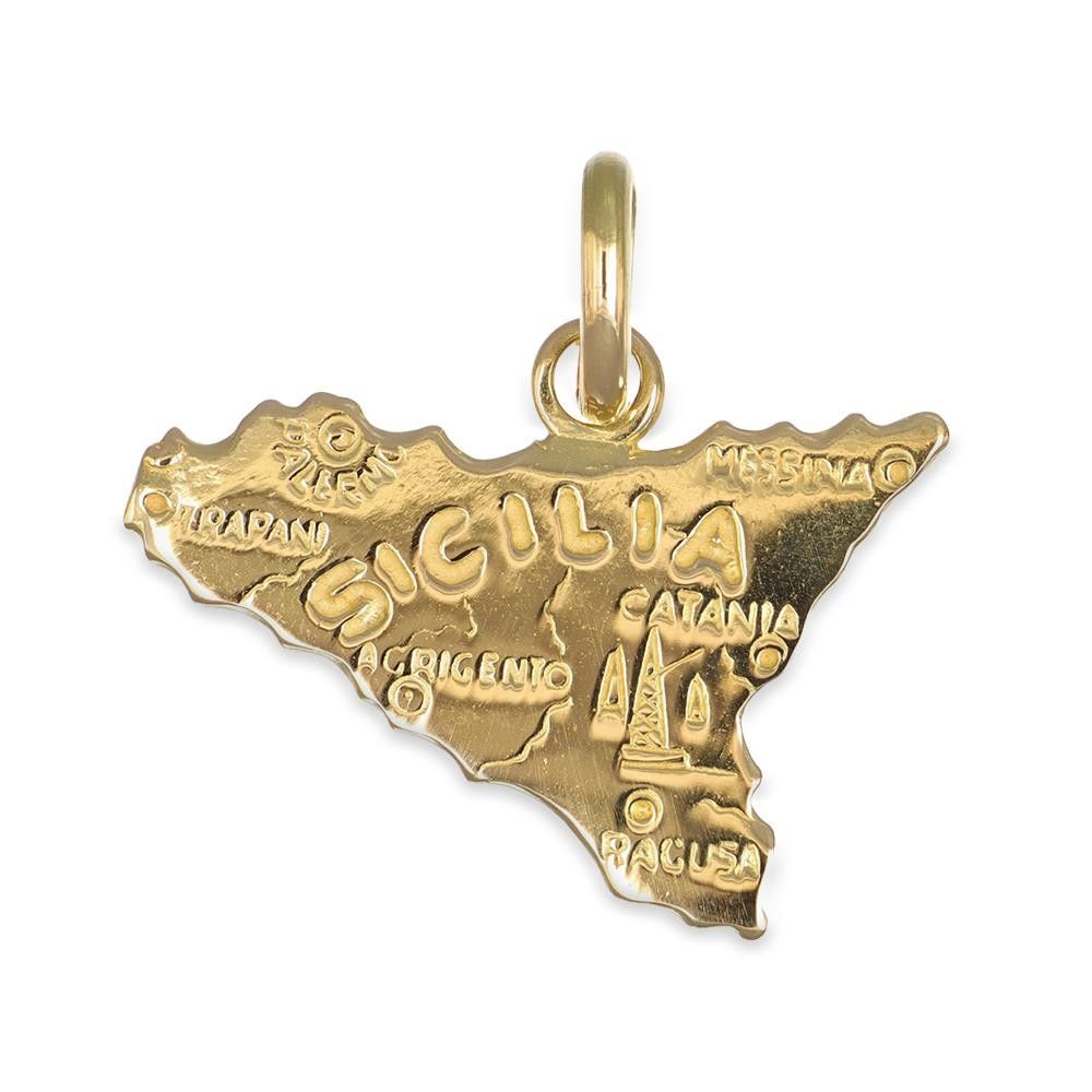 Ciondolo Sicilia in Oro Giallo 18 Kt
