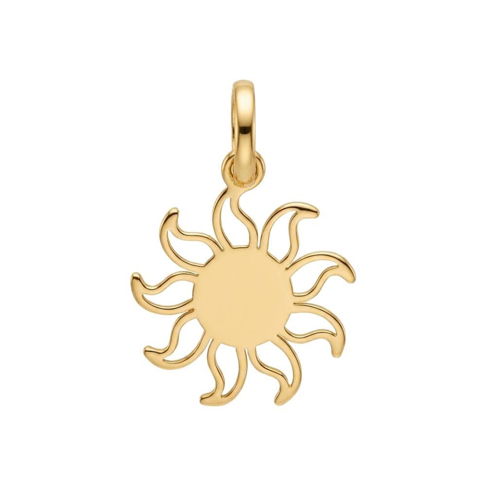Ciondolo Sole in Oro Giallo 18 Kt con Smalto Giallo
