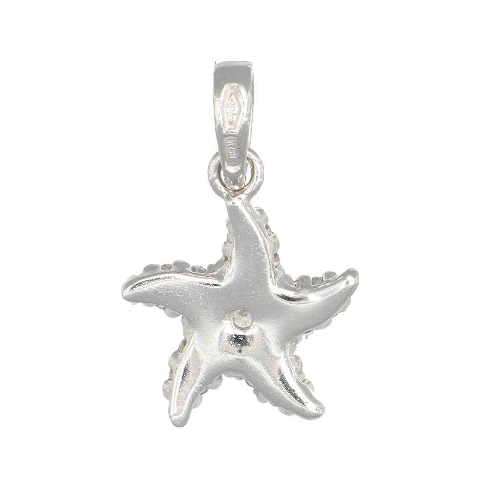 Ciondolo Stella Marina in Oro Bianco 18 Kt e Cubic Zirconia