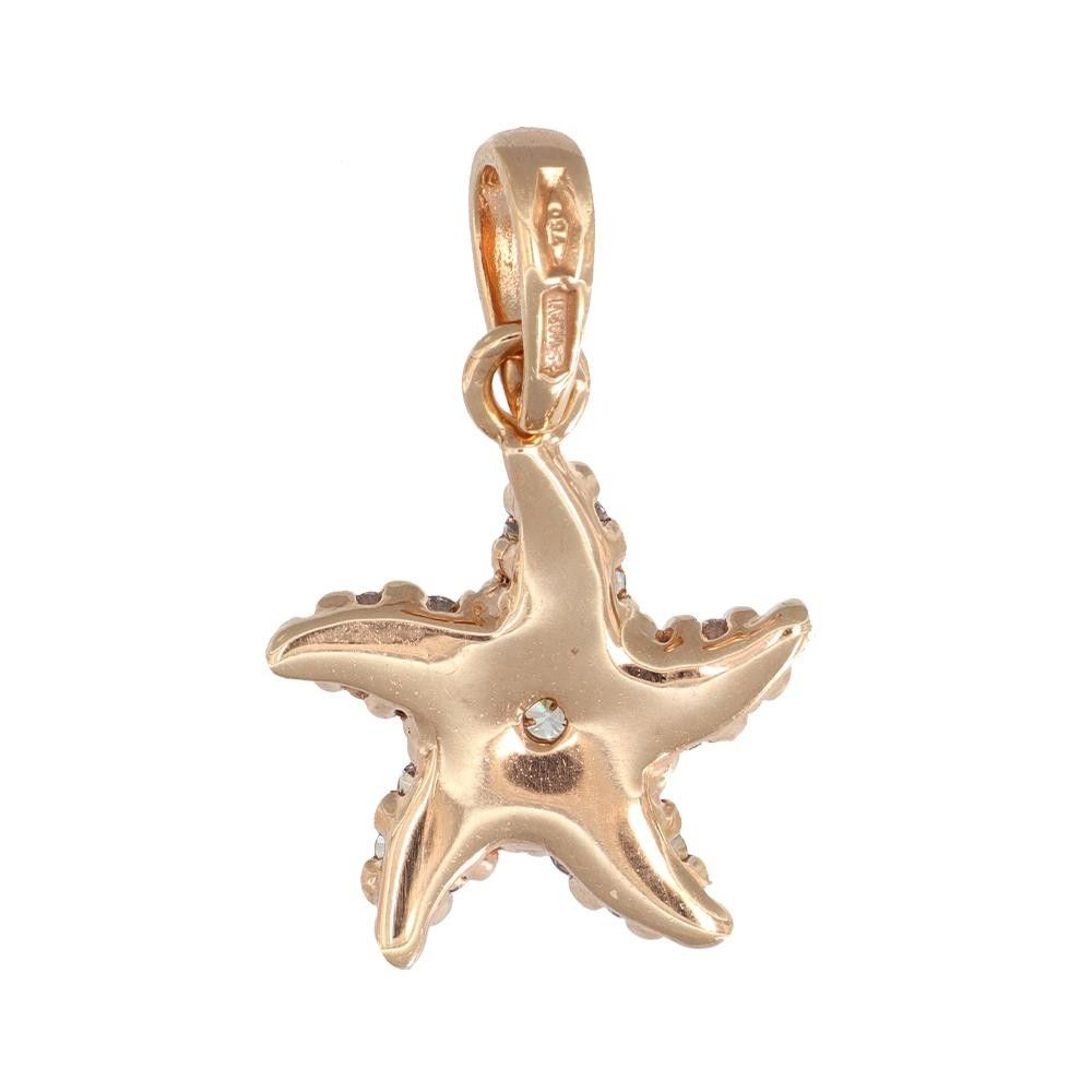 Ciondolo Stella Marina in Oro Rosa 18 Kt e Cubic Zirconia