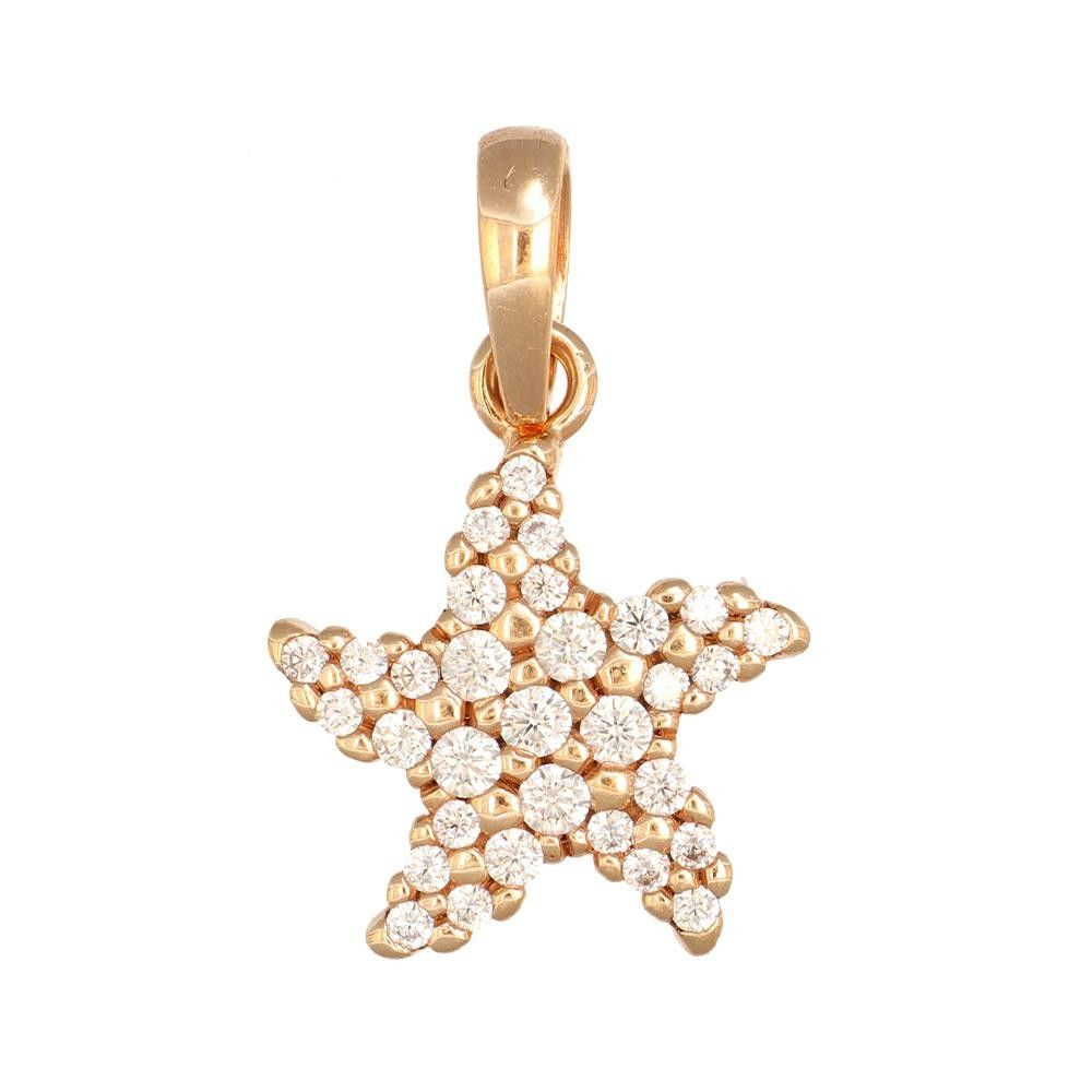 Ciondolo Stella Marina in Oro Rosa 18 Kt e Cubic Zirconia