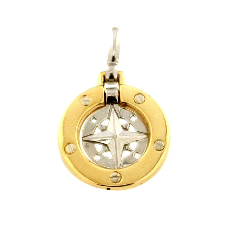 Ciondolo Uomo Gold Rosa dei venti oro interno mobile