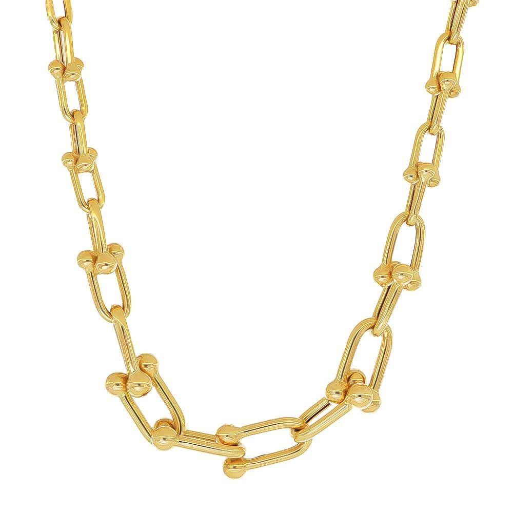 Girocollo a Catena con Maglie Allungate in Oro Giallo 18 Kt