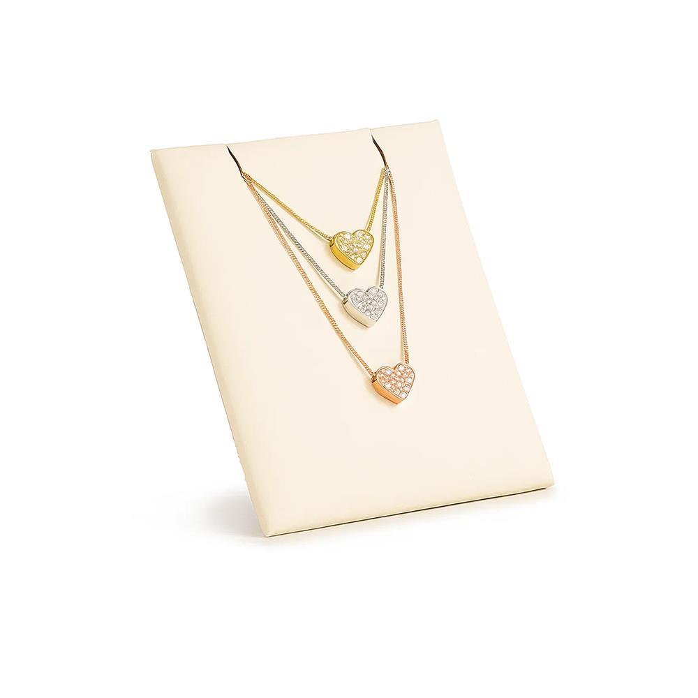 Collana Cuore in Oro Bianco 18 Kt e Diamanti