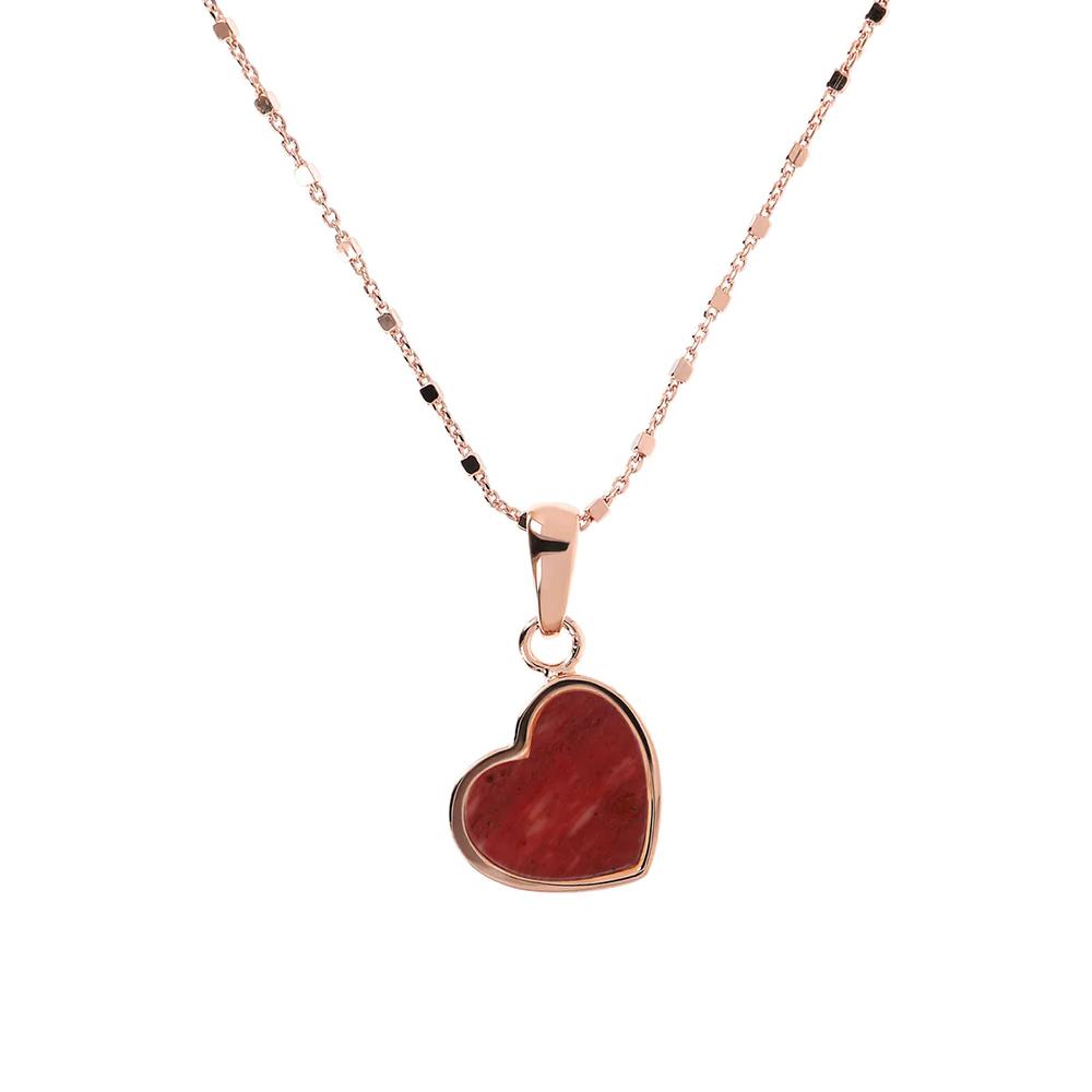 Collana Bronzallure Alba con Pendente a Cuore Mini in Rodonite