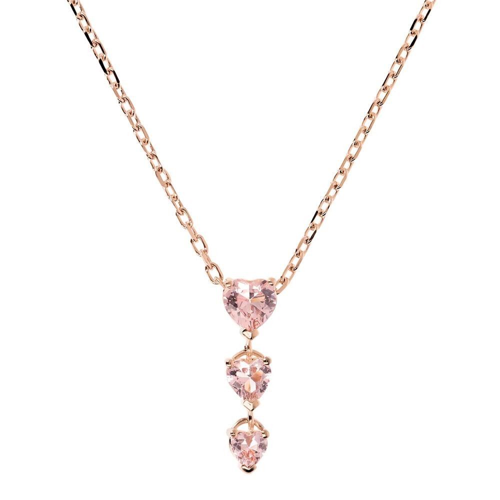 Collana Bronzallure Altissima Tre Cuori Graduati in Cubic Zirconia