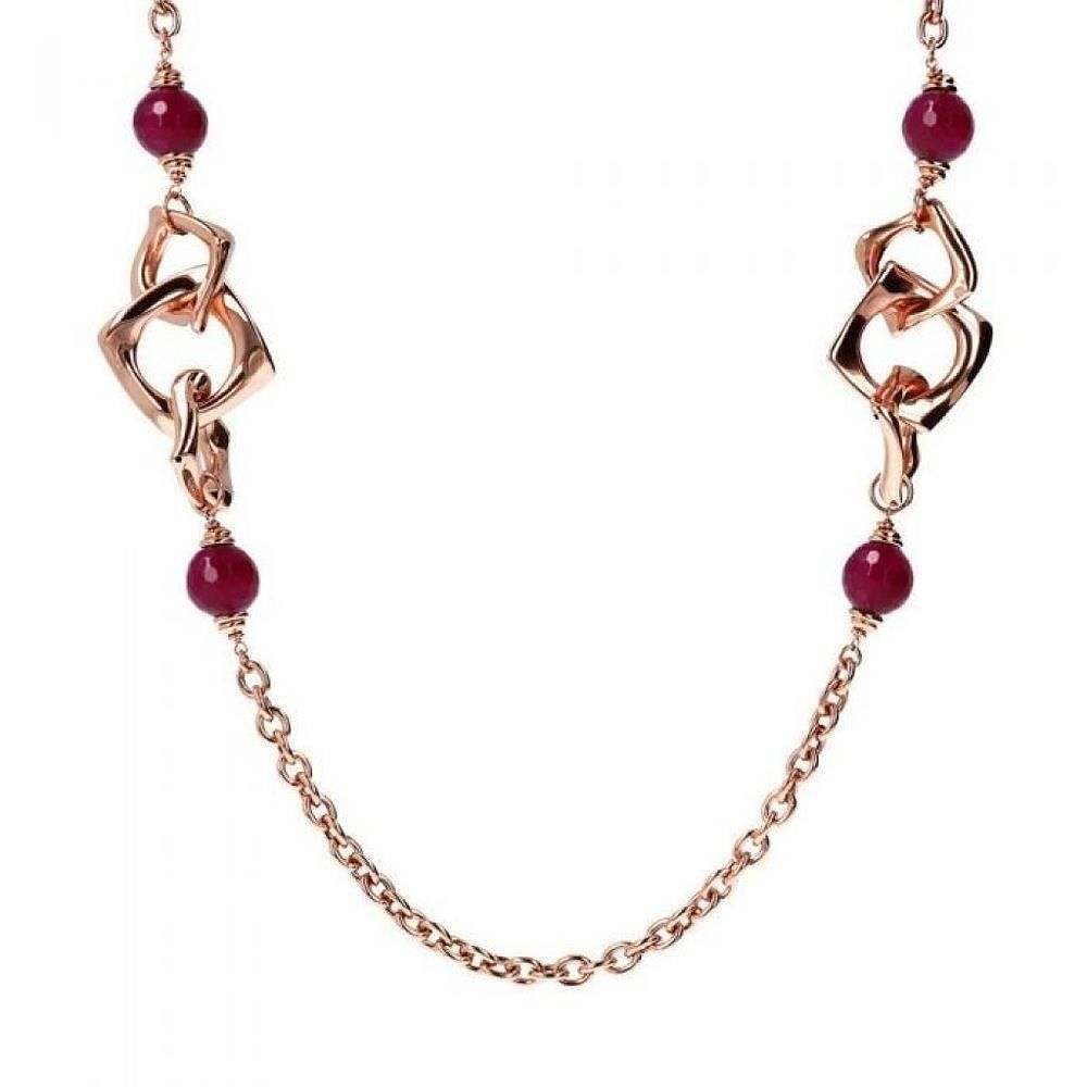 Collana Bronzallure con Agata Rossa e Dettagli Geometrici