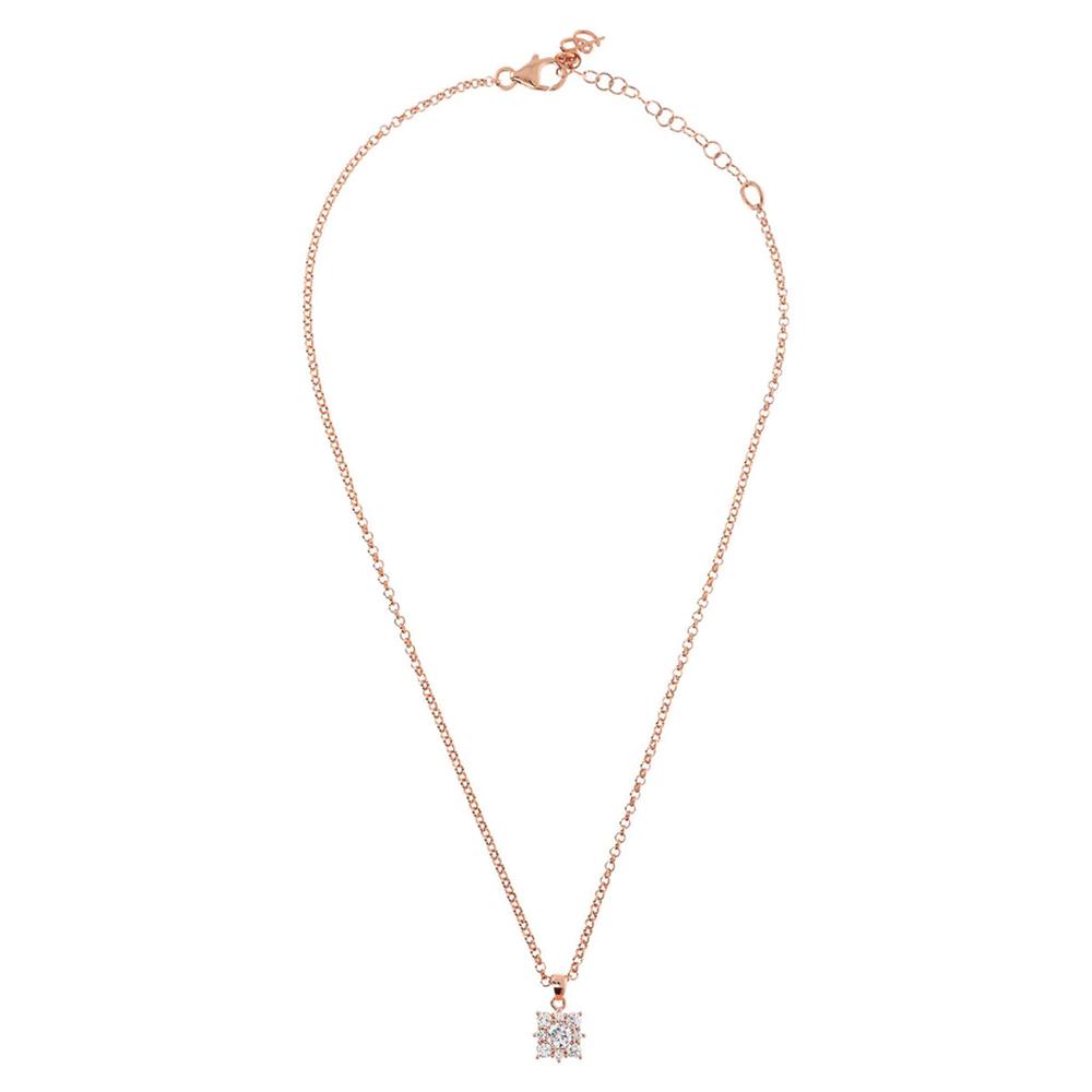 Collana Bronzallure con Ciondolo a Forma di Fiore con Zirconi