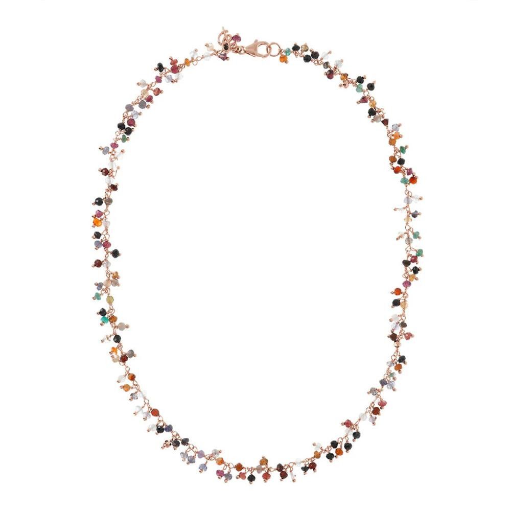 Collana Bronzallure con Piccoli Ciondoli in Quarzo Multicolore