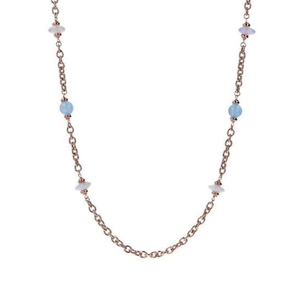 Collana Bronzallure Lunga Catena Rolo con Station di Sfere