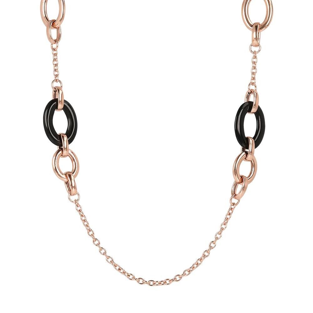 Collana Bronzallure Variegata Lunga con Maglie in Pietra Naturale
