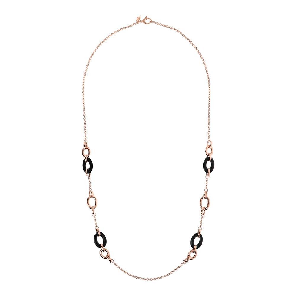 Collana Bronzallure Lunga con Maglie in Pietra Naturale