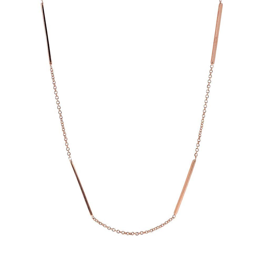 Collana Bronzallure Preziosa Lunga Catena Rolo e Barrette