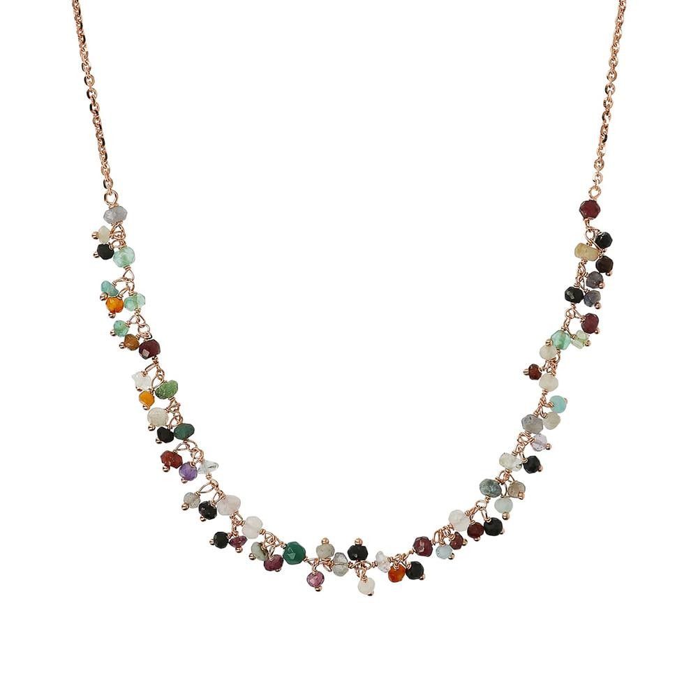 Collana Bronzallure Rosario con Pietre Naturali Pendenti